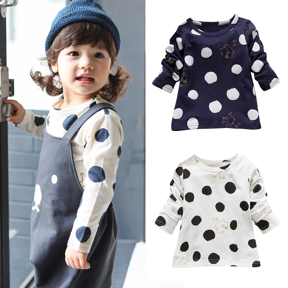 

MUQGEW Baby Girls Boys Long Sleeve Dot Soft Toddler girls clothing Kids Tops T-Shirt Warm Clothes roupas infantis menino 15