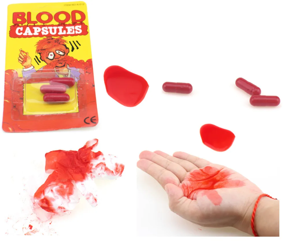 Holibanna Halloween Blood Capsule Bags Small Trick Toys Vomiting Blood Horror Prop Halloween Party Accessories 30pcs