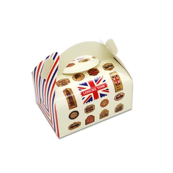 

500 pcs Candy paper box with handle Mousse cake Packaging wedding Party kids birthday Cookies baking Package gift box Elephant