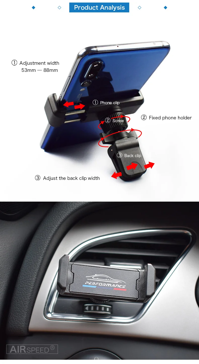 Car Phone Holder Air Vent Phone Mount Universal for BMW Accessories E46 E90 E60 E39 F30 E36 F10 E92 G30 E30 F20 E87 E34 (2)