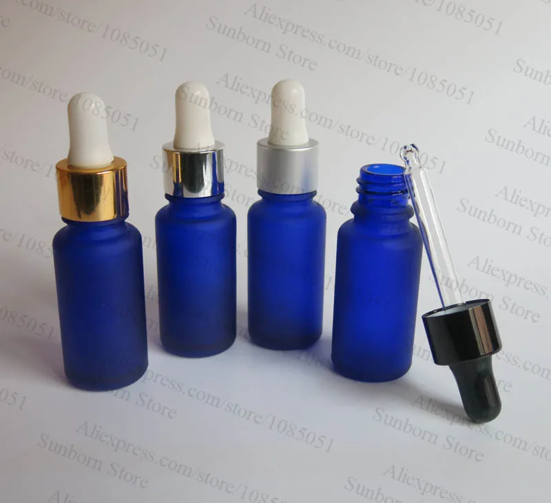 500 X 15ml frosted blue dropper bottle, cosmetic serum bottle dropper