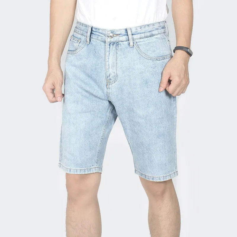 Мужские джинсовые шорты летние новые джинсовые шорты корейский светильник классические трендовые пять шорты больше размера 28-34 36