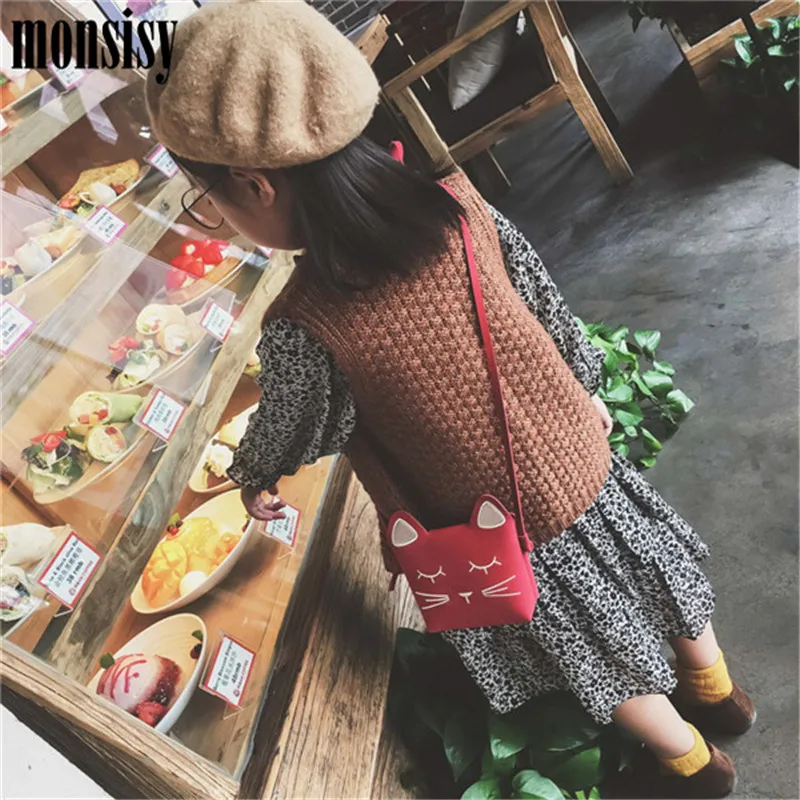 Monsisy/Зимний кошелек с кошкой для маленьких девочек Детский маленький мелочи