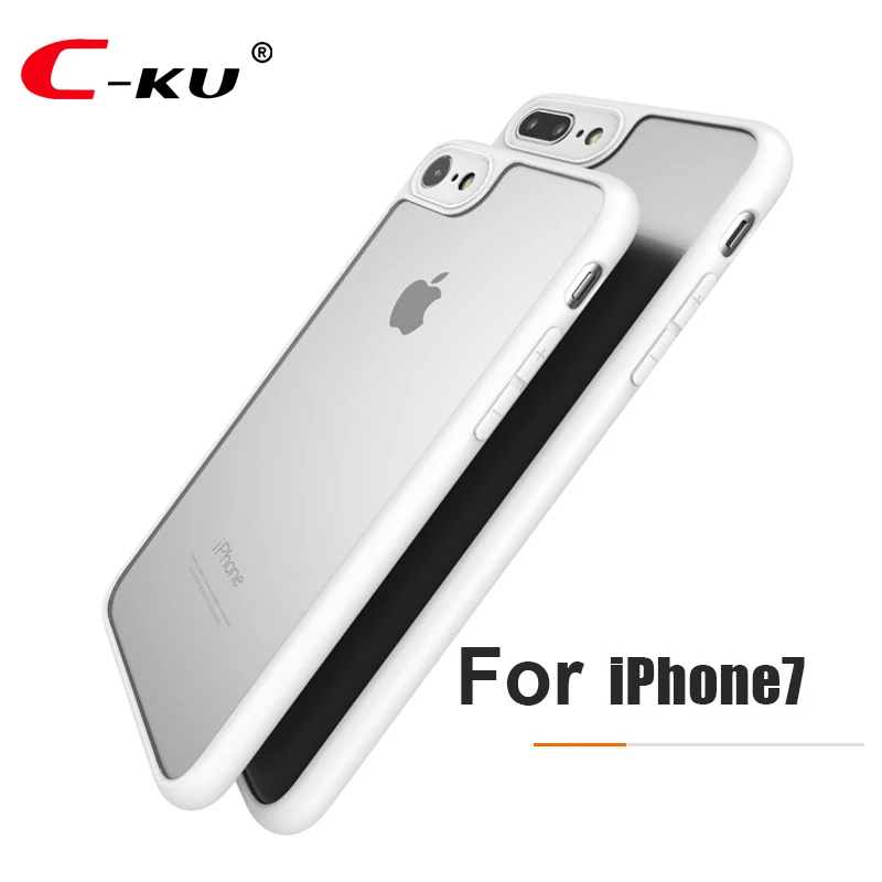 Для iphone 7 Плюс Случае Силиконовая Бампер 0.38 ММ Прозрачный Жесткий Пластиковый