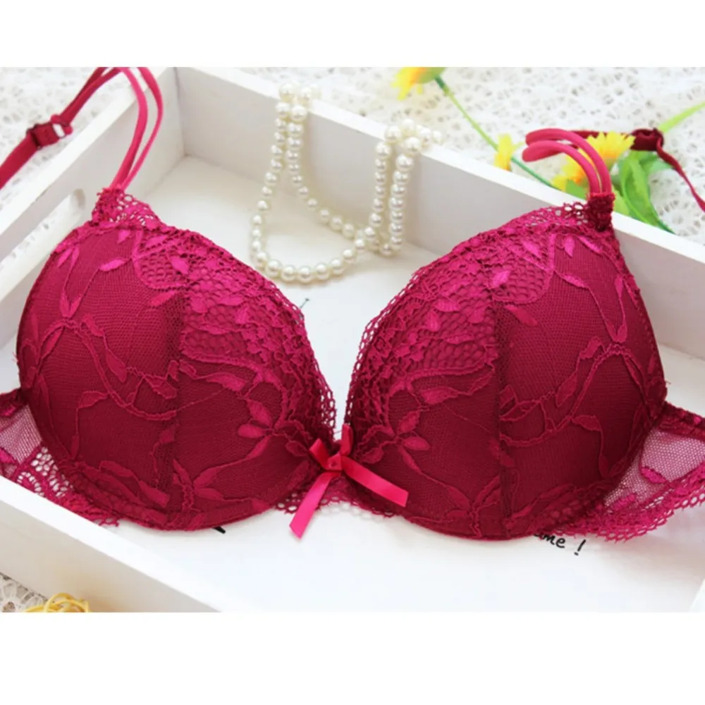 bra and knicker sets Women Lady Cute Sexy Underwear Satin Lace Embroidery Bra Sets With Panties Lady red bra and panty sets