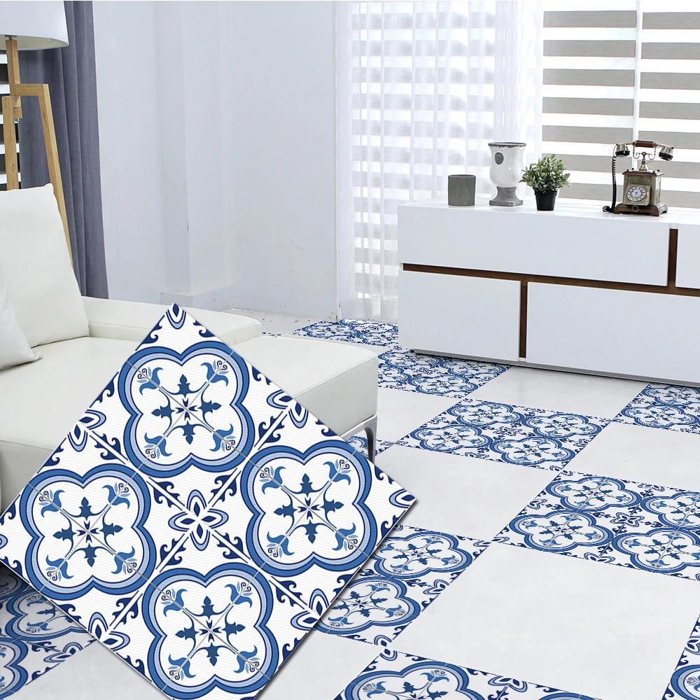 

4*Floor Stickers 30*30cm Bathroom Floor Sticker PVC DIY Anti-skid Bedroom Waterproof Decoration Laminating Floors Decor