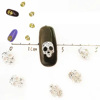 

40Pcs Silver Skull Gold Nail Art Decorations 3d Metal Bling Charms Nail Accesorios Cute NailArt Steam Punk Diy Manicure Supplies