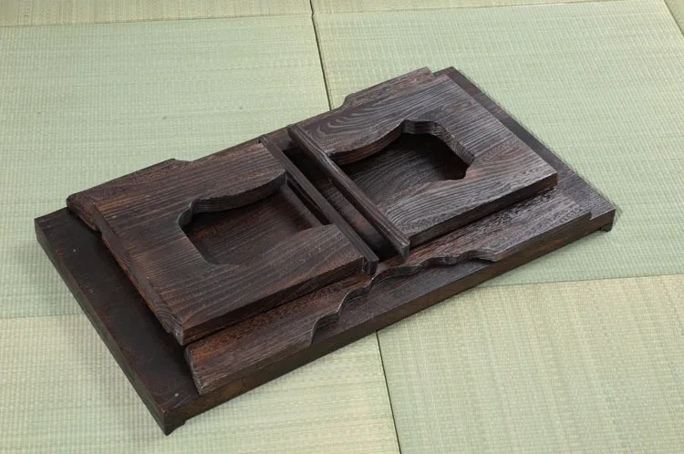 Japanese Antique Tray Table Folding Leg Rectangle 80cm Paulownia Wood Traditional CHABUDAI Asian Furniture Living Room Tea Table