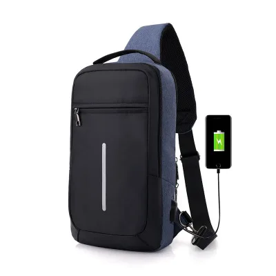 Многофункциональные мужские рюкзаки для ноутбука с USB зарядкой для подростков, модный мужской рюкзак для путешествий - Цвет: Темно-синий