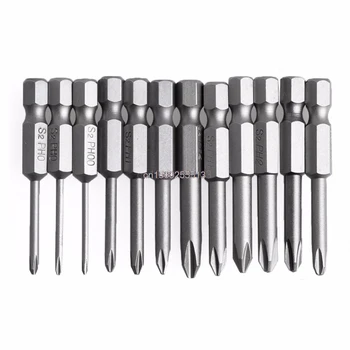 

New 12Pcs 50mm 1/4 Inch Hex Shank Magnetic Phillips Cross Screwdriver Bits
