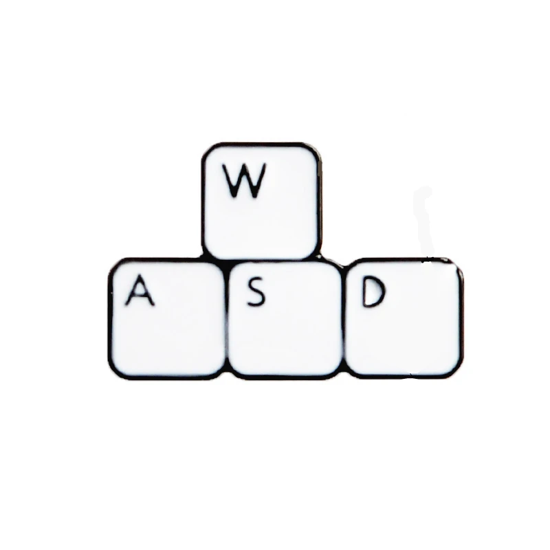 Эмалированная заколка для ключей WASD брошь на лацкан Значки игр джинсовая кнопка