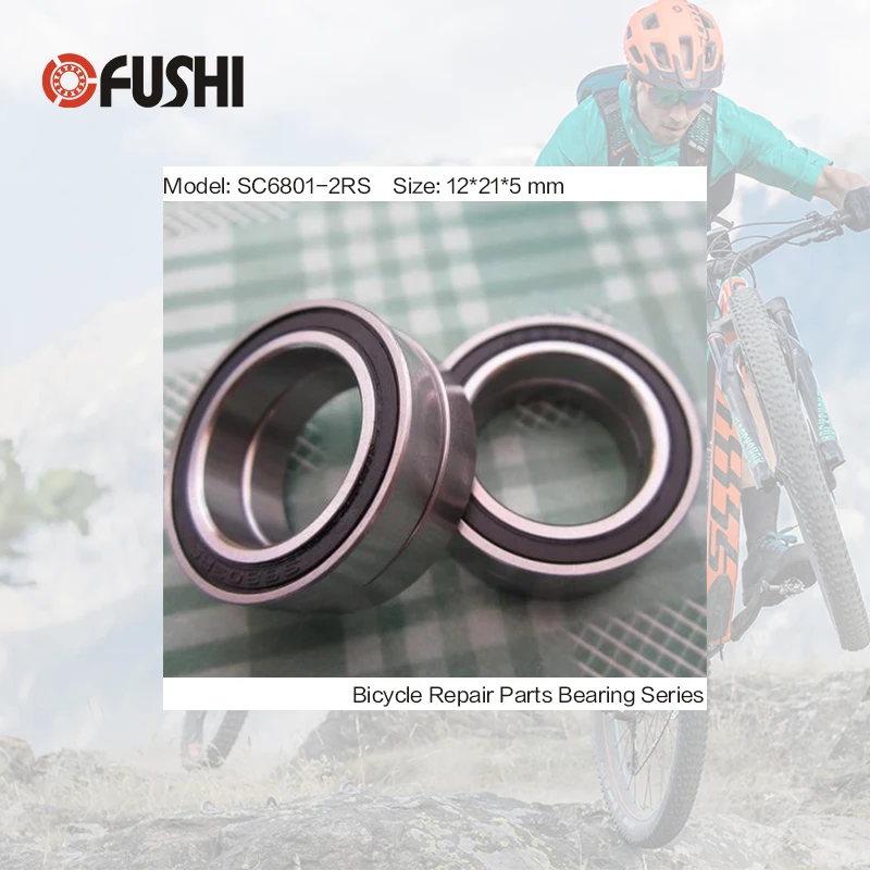 6801 2RS Stainless Bearing 12*21*5 mm ( 1 PC ) ABEC 3 6801 RS Bicycle Hub Front Rear Hubs Wheel