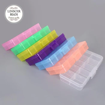

10 Grids Jewelry Packaging Box Compartments Jewellery Bead Earrings Rings Storage Box Case Organiser