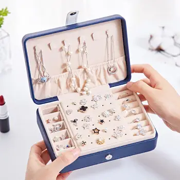 

Makeup Organizer Portable Waterproof Jewelry Storage Box Ring Necklace Earrings Girl Gift Storage Box Make Up Organizer