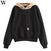 Womail, свитшоты, женская мода, карманный лоскутный пуловер, на бретелях, обычный пуловер, осенняя толстовка, Женская толстовка, толстовка