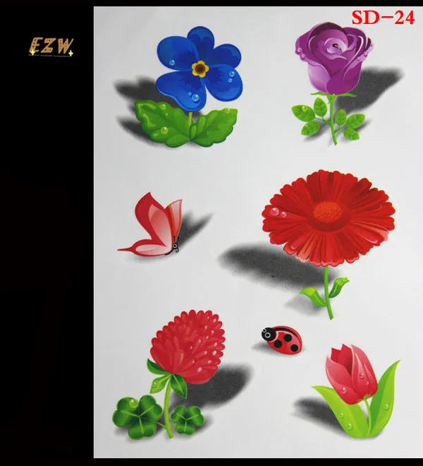 

Hot tattoo Colorful Flash Tattoo 3D Sticker Waterproof Body Art Chest Sleeve Tattoo Summer Style Temporary Body Art Tattoo