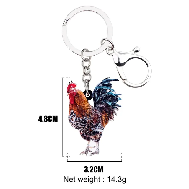 Bonsny Acrylic Floral Farm Chicken Rooster Key Chains