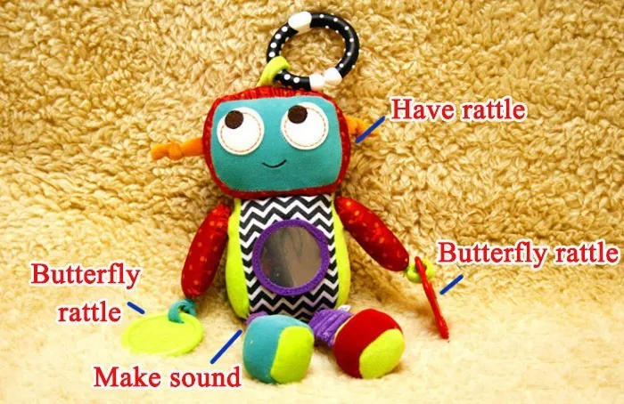Активность робот Стиль детские игрушки для новорожденных комфорт висит детские игрушки Симпатичные Детские Музыка погремушки