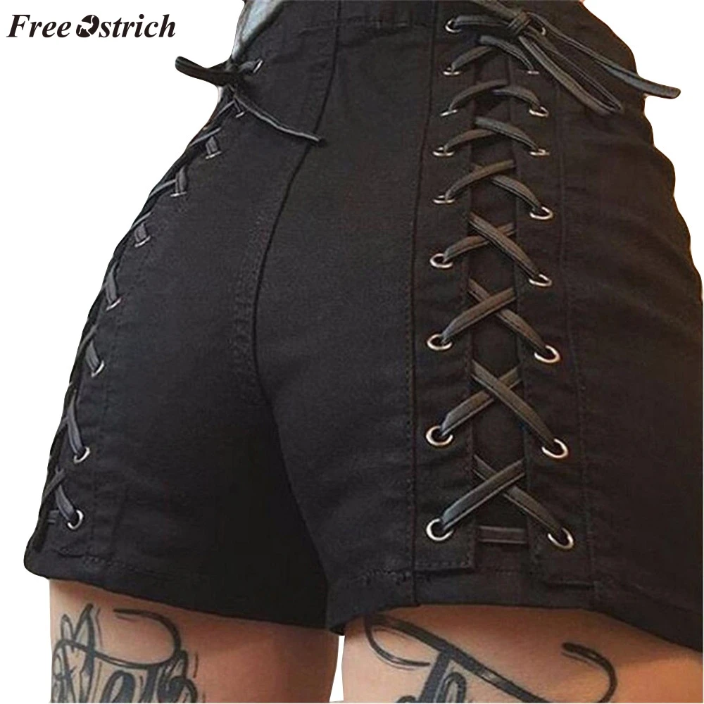 

FREE OSTRICH Ladies Summer Fashion Personality Casual Bijou Denim High Waist Shorts Sexy Nightclub Cotton Comfort Shorts 2019new