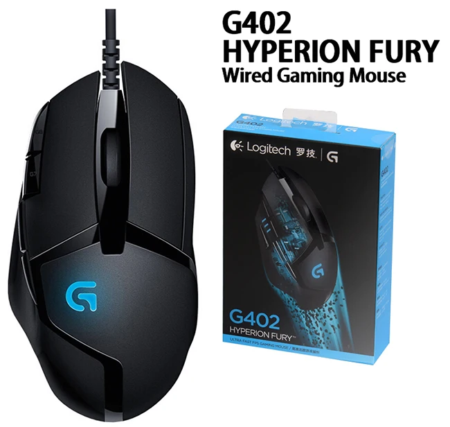 Оригинальная мышь logitech G403/G502/MX518/G402/G302/G102/G300s Проводная игровая мышь с поддержкой настольного компьютера/ноутбука Windows 10/8/7 - Цвет: G402