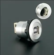 Металлический Монтажный диаметр 22 мм USB2.0 мама B-мама A с серебряной поверхностью |