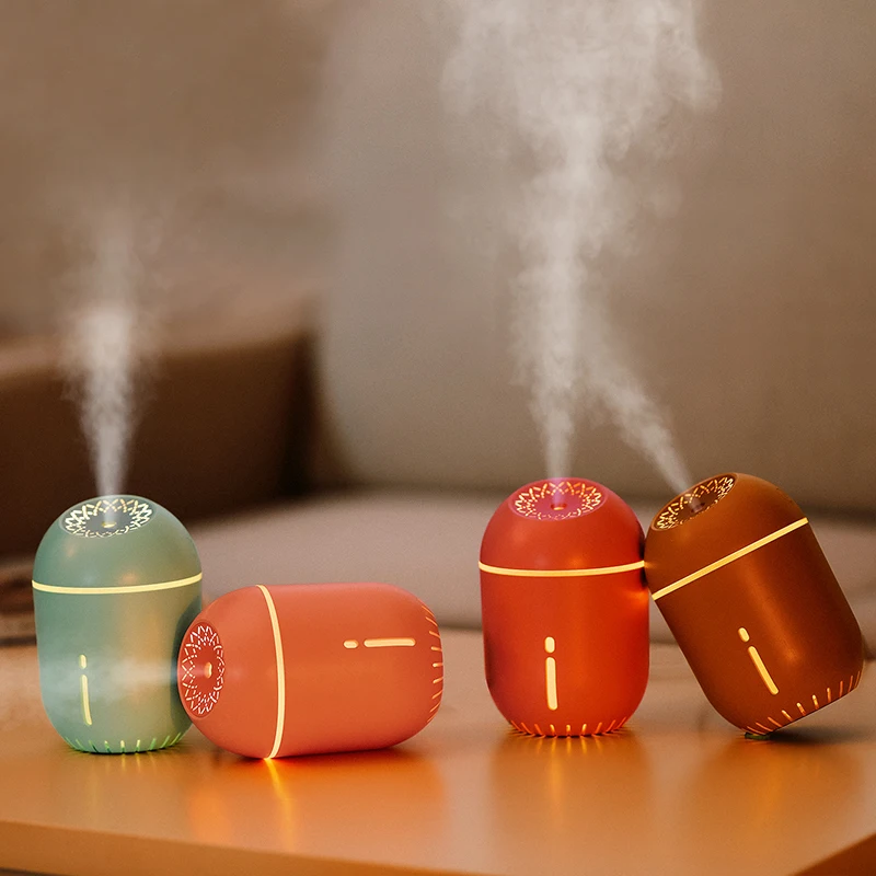 

350ML Ultrasonic Humidifier Air Purifier with Warm LED Lights Mini USB Air Humidifier Aroma Diffuser for Home Car Mist Fogger