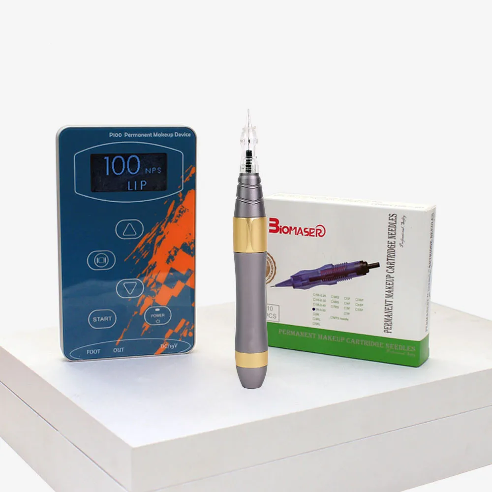

BIOMASER Permanent Makeup Rotary Machine Eyebrow Tattoo Kits Professional Pen For Eyebrow Eyeliner Lip Tattoo Set