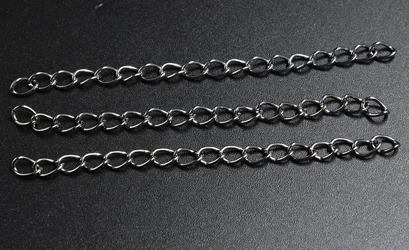 

FLTMRH 60pcs/lot 50mm Extended&Extension Jewelry Chains/Tail Extender Chain Drops With Lobster Clasps Necklace Bracelet