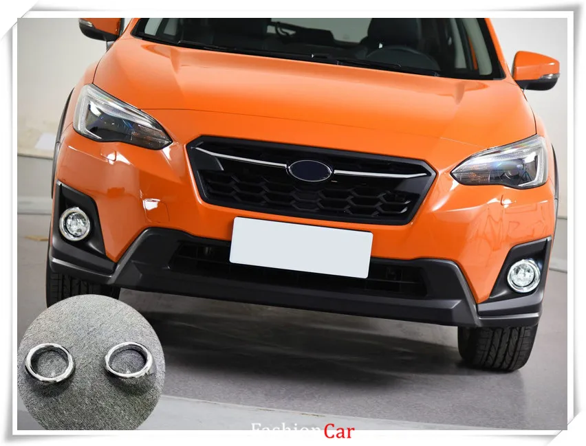 

For Subaru XV hatchback 2017 2018 2pcs/set ABS Chrome Front fog light trim cover accessories