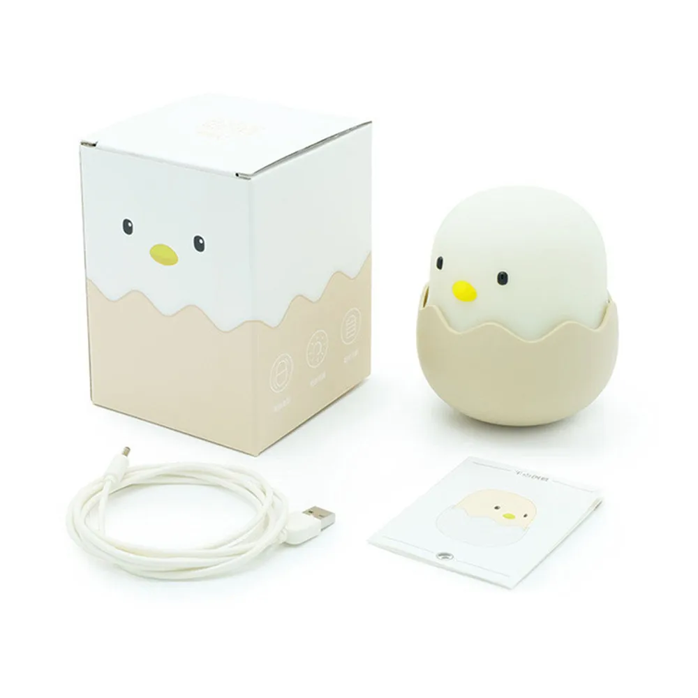 Warm White Ambient Night Light Cute Cartoon Egg Shell Chicken Tumbler Rechargeable Touch Bedroom Lamp for Girl Chilren Gift Toy (9)_