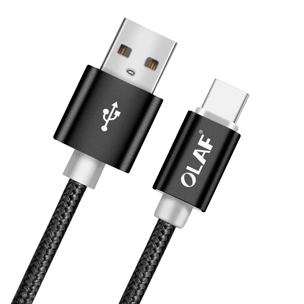 OLAF USB Type C Cable Fast Charging Smartphone Android Data Sync Transfer Charger Nylon Cord for Samsung Galaxy S9 S8+ Note 9 8