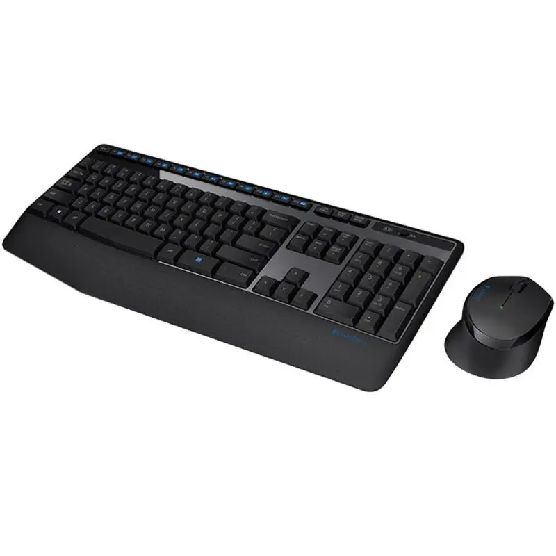 Беспроводная клавиатура logitech MK345 2,4 ГГц, комбинированная Вертикальная брызгозащищенная Офисная Клавиатура, полноразмерная клавиатура с подставкой для рук+ мышь