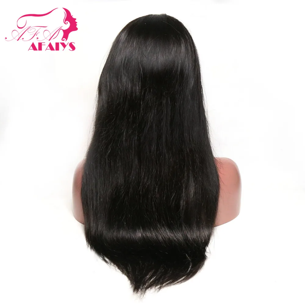 AFAIYS 360 кружевных фронтальных париков прямые человеческие волосы перуанские прямые волосы парики на шнурках натуральный цвет на каждый день с детскими волосами