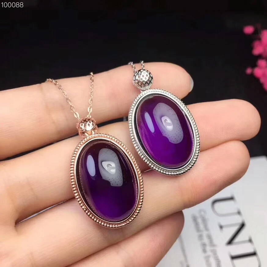 KJJEAXCMY boutique jewels 925 Подвеска из чистого серебра с натуральным аметистом|Подвески| |