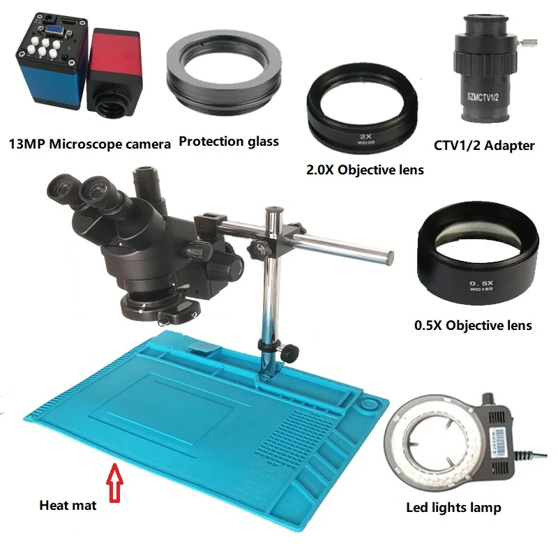 #*Cheap 3.5X 90X simul focal Trinocular Stereo Microscope HDMI VGA digital video 13MP Soldering microscopio camera phone repair tools