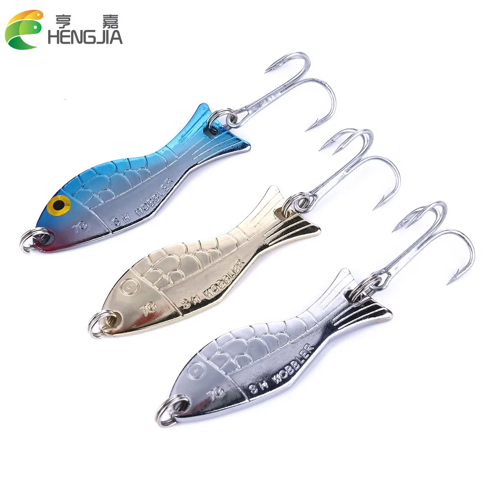 

HENGJIA 3PCS Spoon fishing lure metal bait gold/silver/colour 7g hard lure spoon bait fishing lures carp fishing wobbler