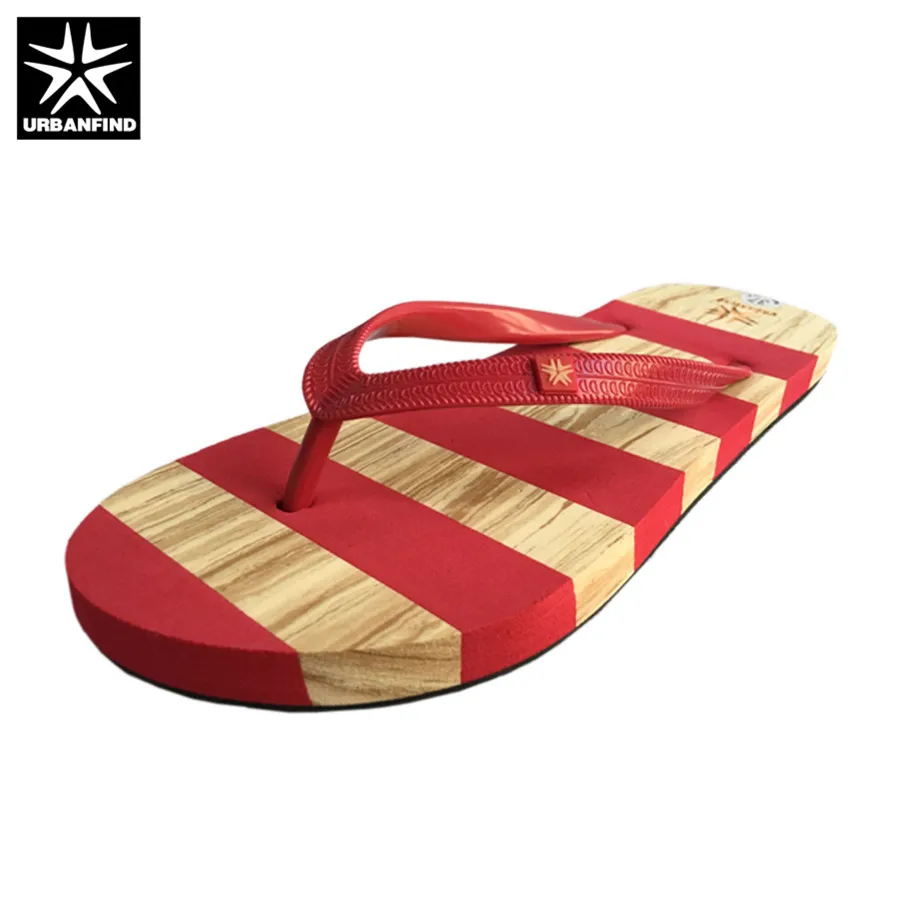 

URBANFIND Striped Design Women Casual Summer Slippers Size 36-41 New Fashion Lady Slip-on Flip Flops Blue Red Colors