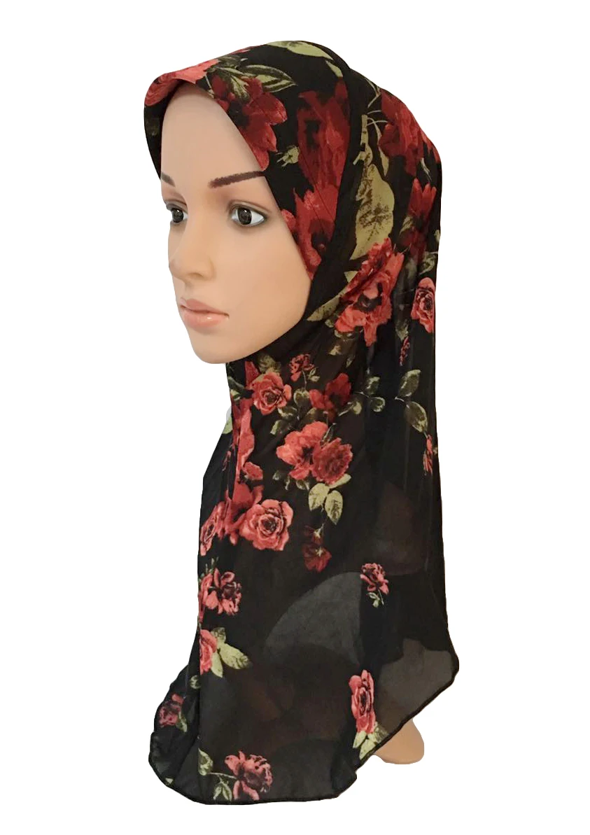 6 шт. мусульманский женский хиджаб арабский головной платок тюрбан выпадения волос шапки шарф с цветами полное покрытие ислам Амира арабские шапки Рамадан случайный цвет