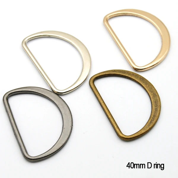 

40pcs/lot 1.5 inch 40mm metal flat alloy D Dee Ring adjustable buckles for bag webbing strap FDR40mm