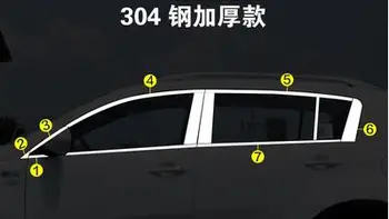 

For Kia Sportage 2011-2015 Chrome Covers Chromium Styling Strips Car Full Window Trim With Middle Pillar Decoration Accessories