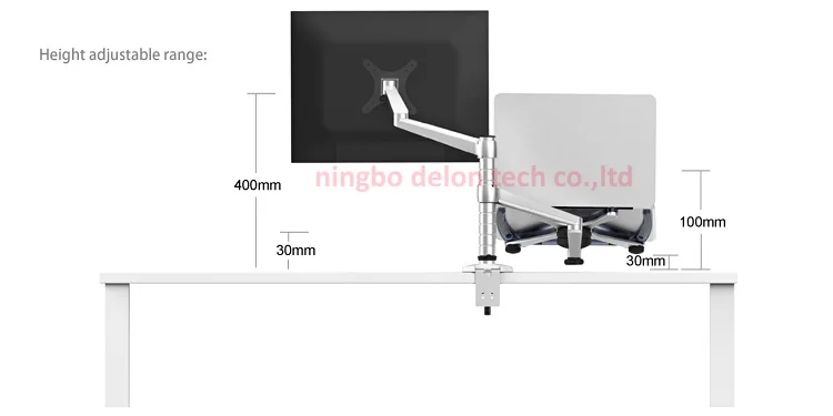 Área de Trabalho Suporte de Mesa Duplo de Montagem Braço de Suporte Titular plus Titular Multimídia Oa 7x Duplo Braço 25 Polegada Laptop Lcd Monior Full Motion Monitor - Image 6
