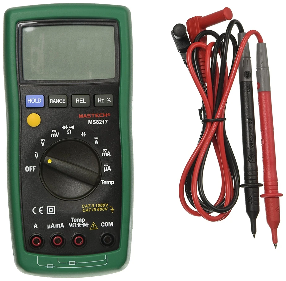

MASTECH MS8217 True RMS Digital Multimeter Meter AC/DC Voltage Current Resistance Capacitance Tester & Temperature