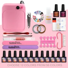 Маникюрный набор маникюрные принадлежности 36 Вт УФ светодиодный светильник Сушилка Лампа гель набор для маникюра инструмент для ногтей Гель-лак набор инструментов