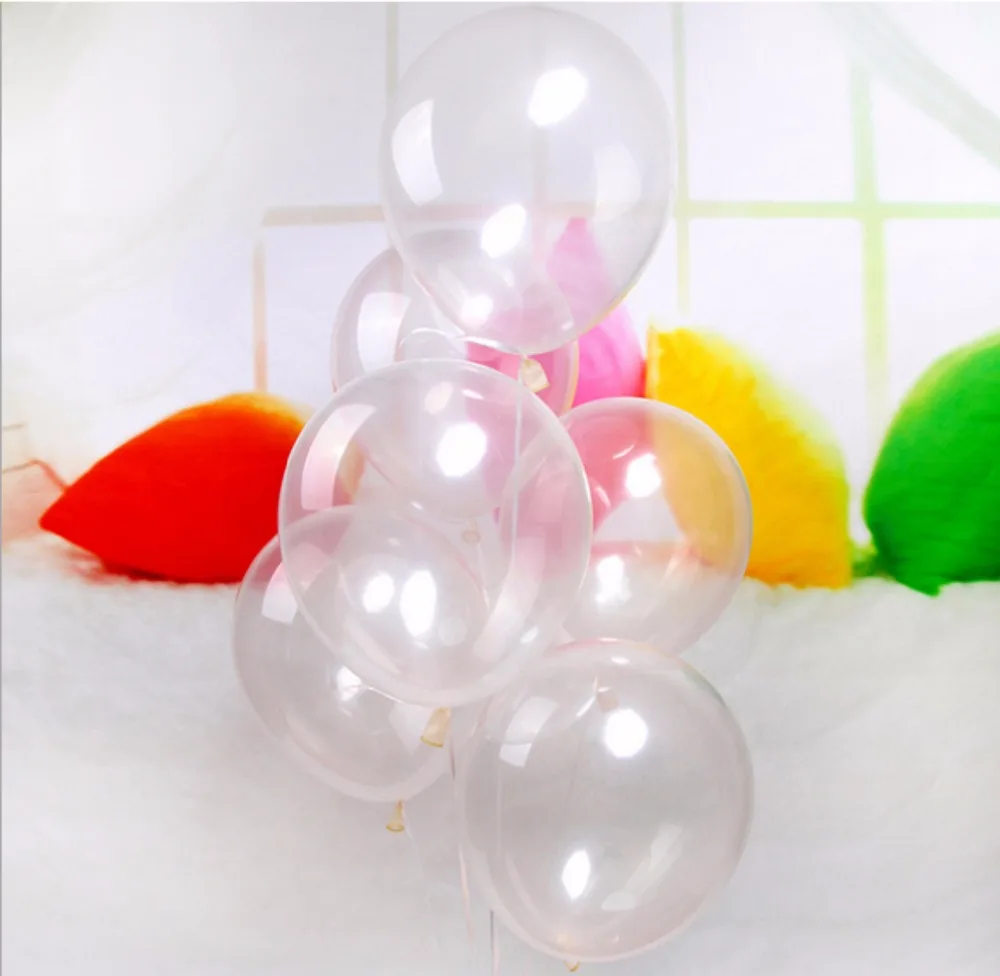 

6pcs 12inch transparent latex balloons clear thicken magic props balls romantic wedding birthday party decoration globos