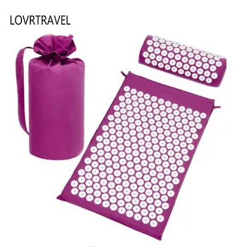 

Massager Cushion Acupressure Mats Relieve Stress Pain Acupuncture Spike Yoga Mat & Health Care Pillow Fitness Rug Black G185