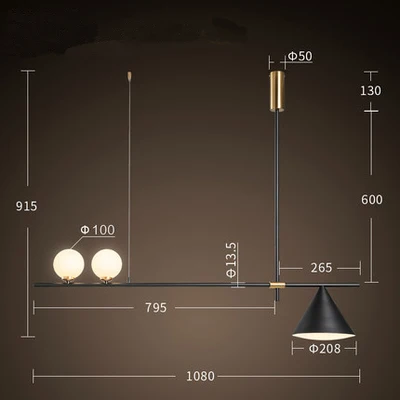 Современный подвесной светильник в скандинавском стиле, обеденный стол, кухонный светильник, дизайнерские подвесные лампы, подвесной светильник, черный/золотистый Железный фитинг