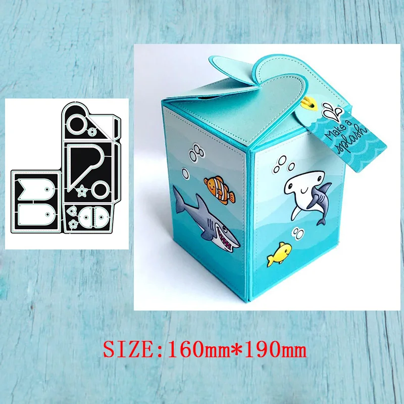 

Wrap Around Box Metal Cutting Dies for DIY Scrapbook Album Paper Card Decorative Craft Embossing Die 2019 NEW 72mm*72mm*90mm