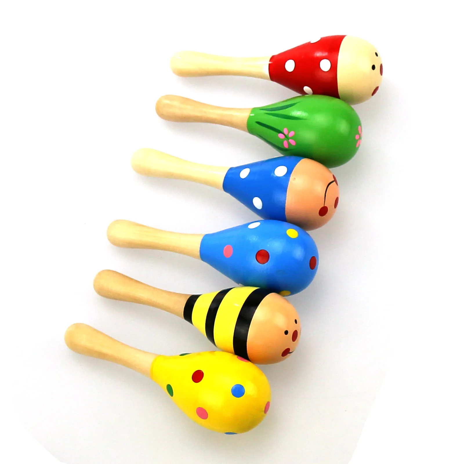 

1PC Baby Wooden Ball Toys Baby Rattles Sand Hammer Musical Toy Instrument Sound Maker Baby Attetion Training Toy Random Color