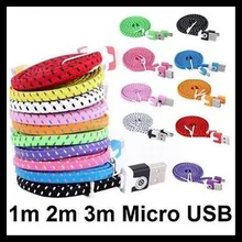 1 м 3ft 2 м/6FT 3 м/10FT 5pin плоской подошве тканая Нейлоновая Ткань Плетеный Micro V8 USB синхронизации данных Зарядное устройство для samsung S6