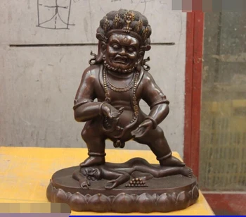 

Buddhism Copper Bronze Tibet Mahakala Black Jambhala God of Wealth Buddha Statue